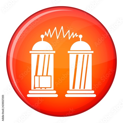 Electrical impulses icon in red circle isolated on white background vector illustration