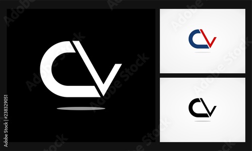 letter cv monogram logo