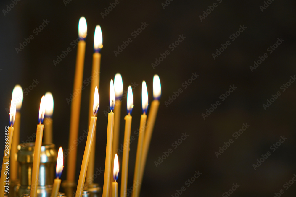 lit candles in a church in Greece lit candles in a church in Greece