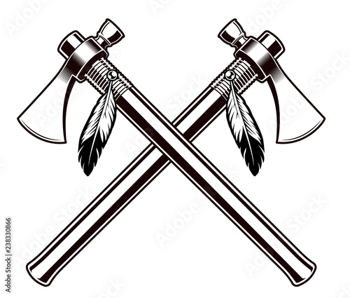Black and white vector illustration of the tomahawks
