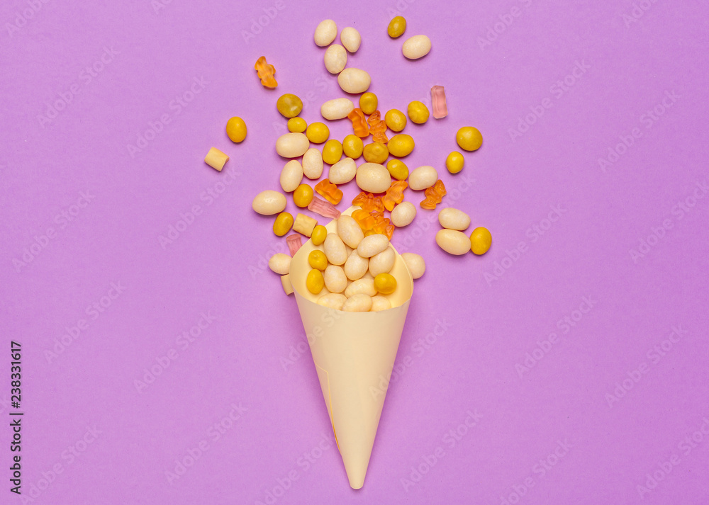 Different colorful fruit candy Different colorful fruit candy