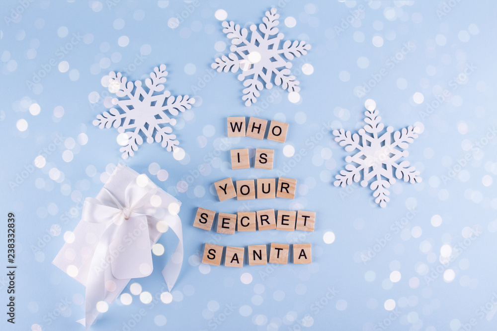secret-santa-christmas-game-gift-exchange-wrapped-white-gift-box-with
