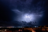 Electric storm in Sardinia Cagliari Capoterra during October 2018 with bolts