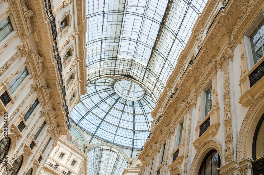 Vittorio Emanuele Gallery near Duomo of Milan big city of north italy economic capital Vittorio Emanuele Gallery near Duomo of Milan big city of north italy economic capital