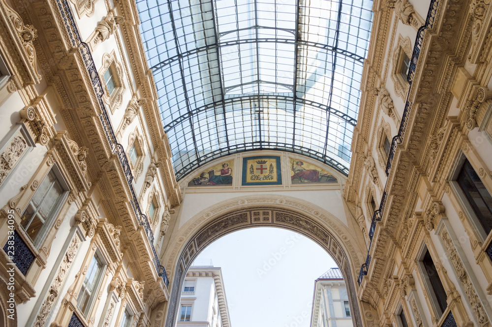 Vittorio Emanuele Gallery near Duomo of Milan big city of north italy economic capital