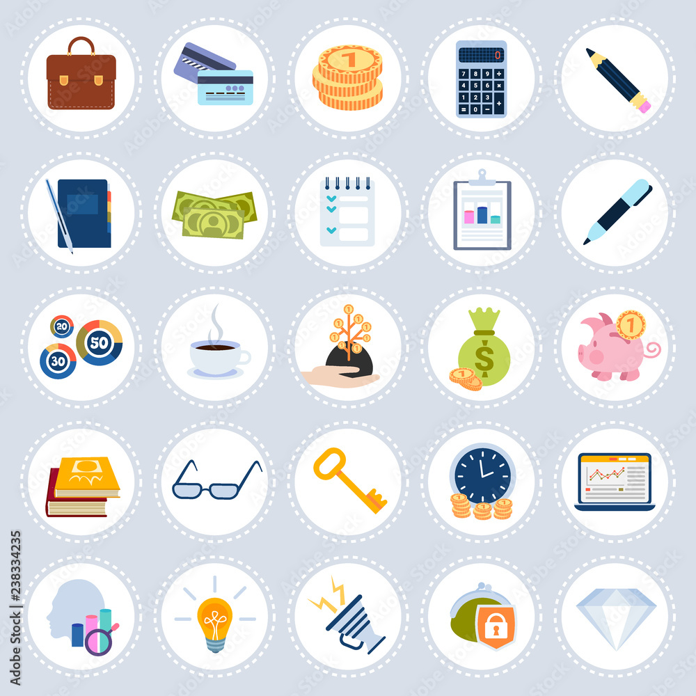 set different business icons concept symbols collection flat isolated set different business icons concept symbols collection flat isolated