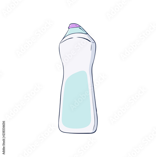 Detergent bottle and chemicals household product . Isolated