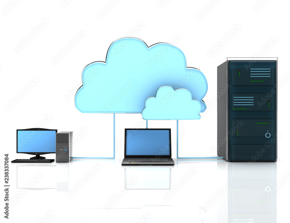 3d Cloud computing concept on white background 3d Cloud computing concept on white background