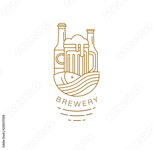 Vector icon and logo beer and brewery