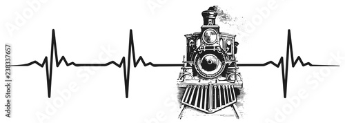 Locomotive heartbeat #isoliert #vektor - Lokomotive Herzschlag