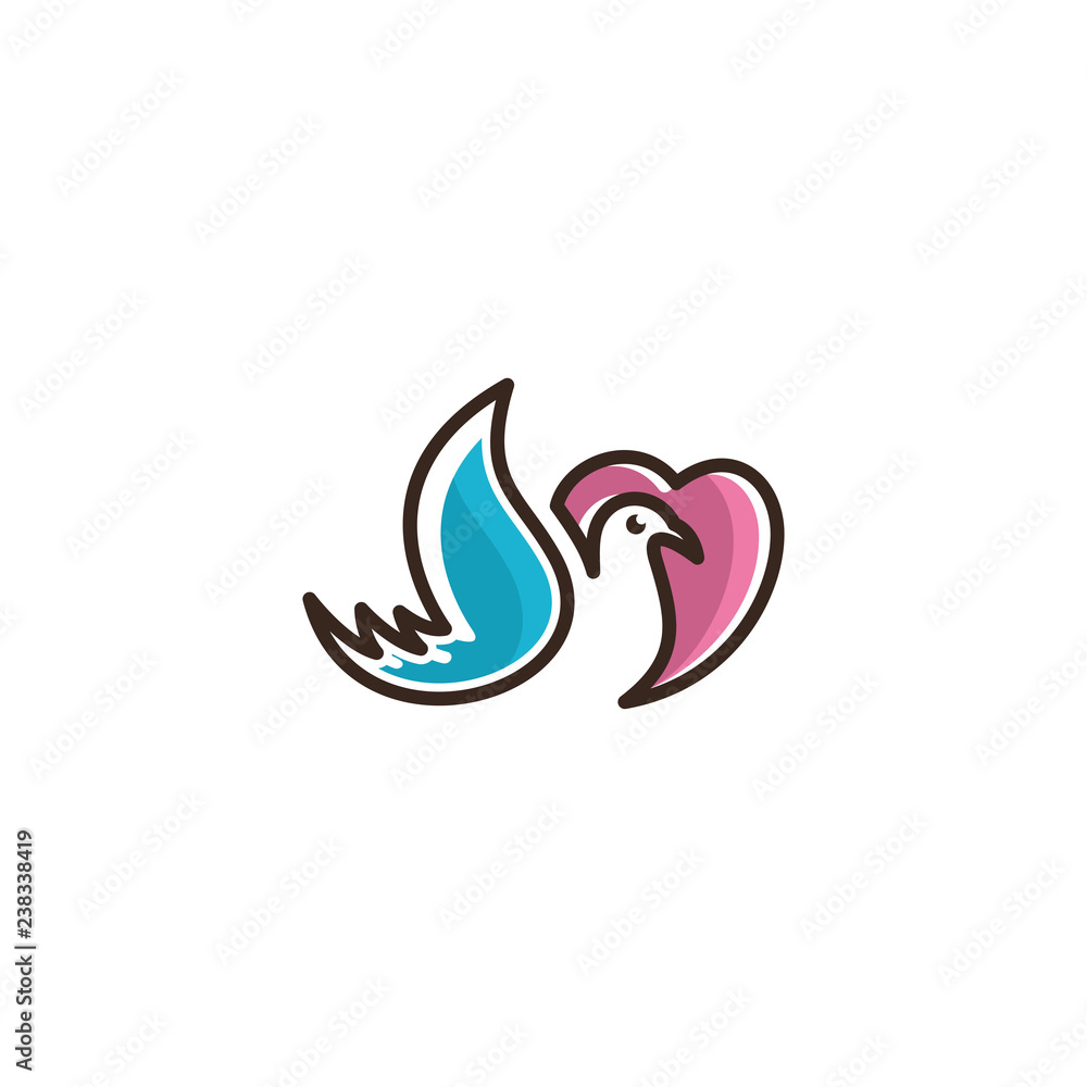 vector logo Love bird icon line art picture vector logo Love bird icon line art picture