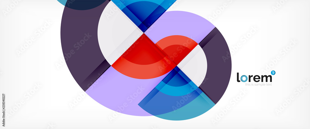 Modern geometric circles abstract background, colorful round shapes with shadow effects Modern geometric circles abstract background, colorful round shapes with shadow effects