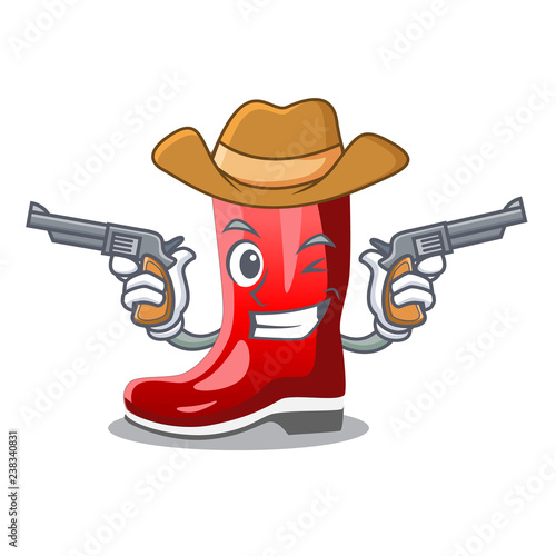 Cowboy rubber boots in a agricultural cartoon