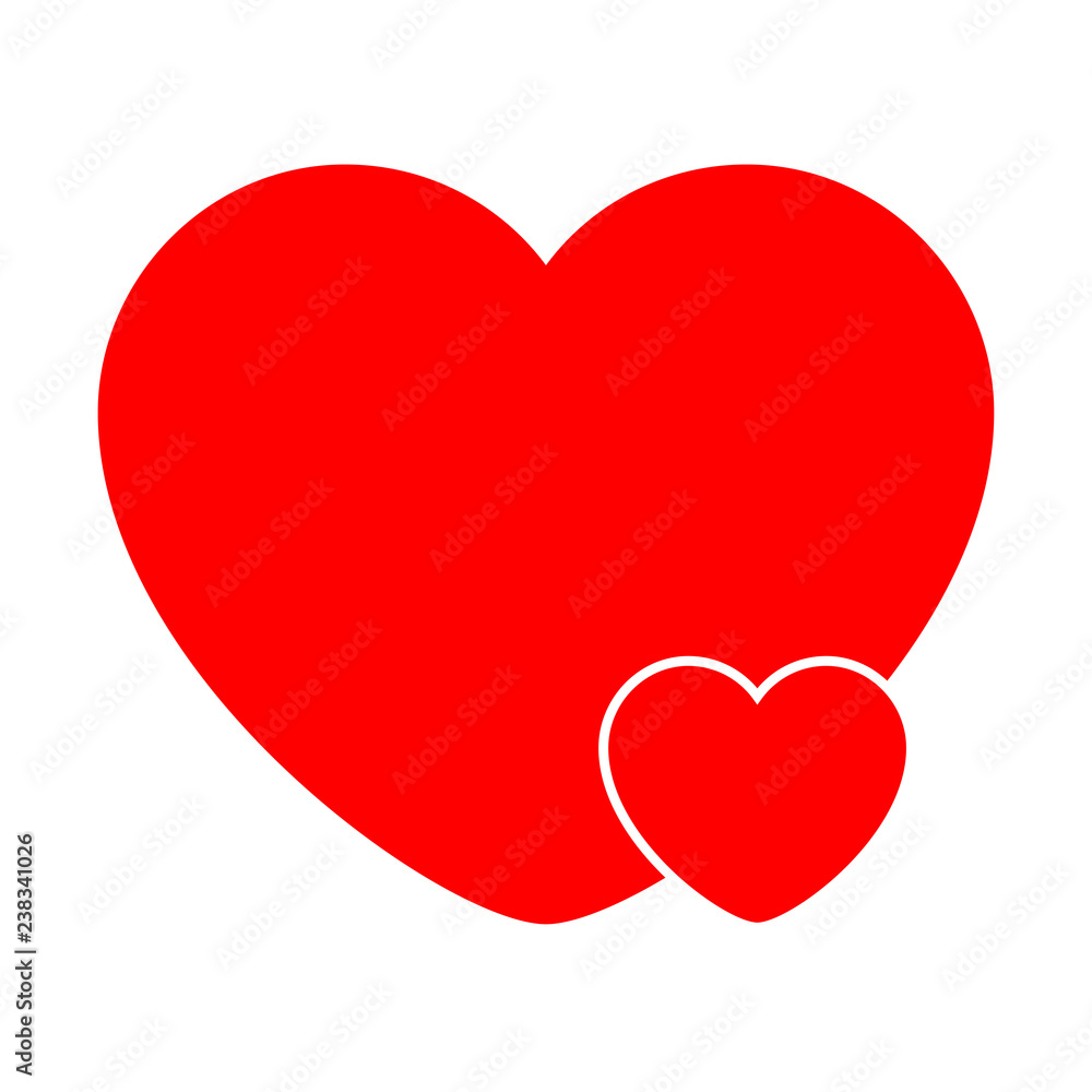 Vector illustration of heart icon in flat style.