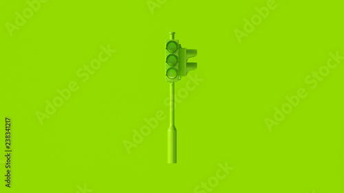 Tableau sur toile Lime Green Traffic Light Signals 3d illustration