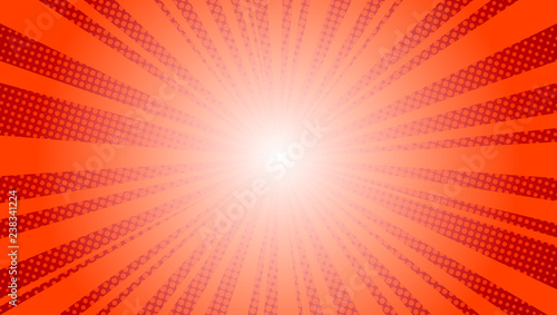 Comic red sun rays background pop art retro vector illustration kitsch drawing.