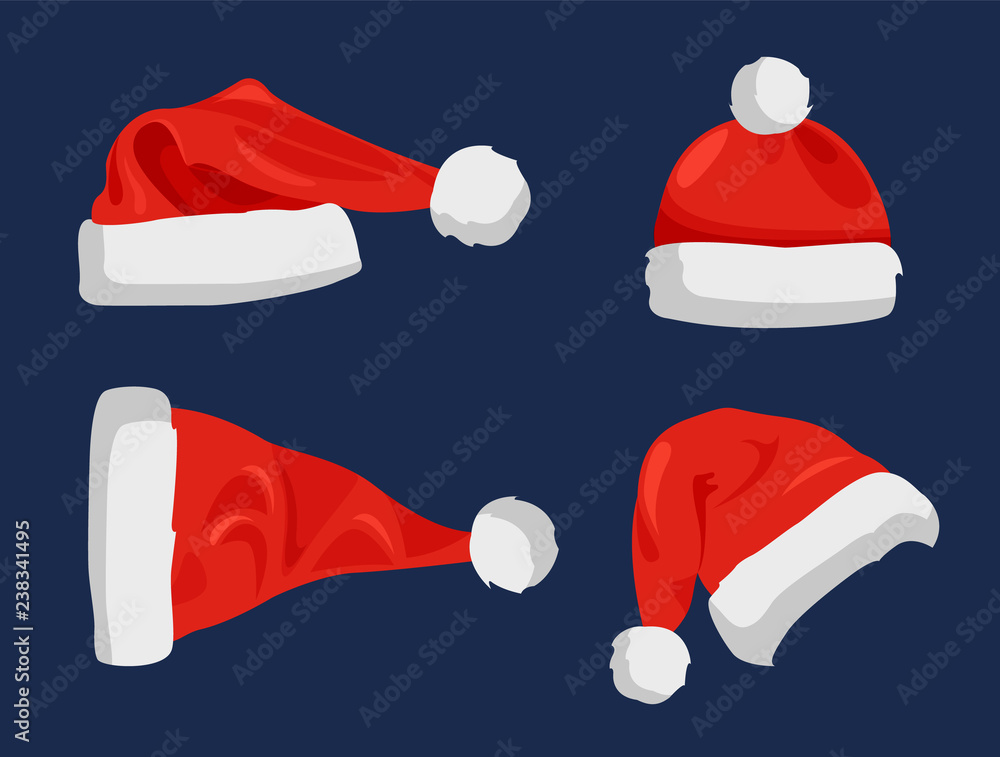 Hat of Santa Claus Closeup Vector Illustration