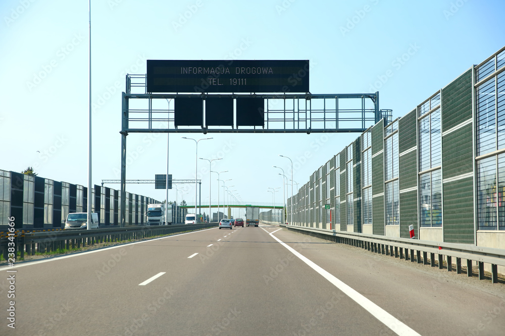 Obraz premium The expressway as a bypass of the city of Lublin in Poland.