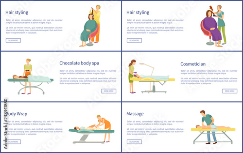 Hair Styling and Chocolate Spa Posters Vector