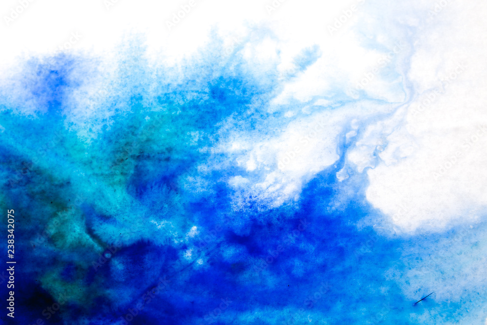 Fototapeta premium blue, blurry spot of watercolor paint. background
