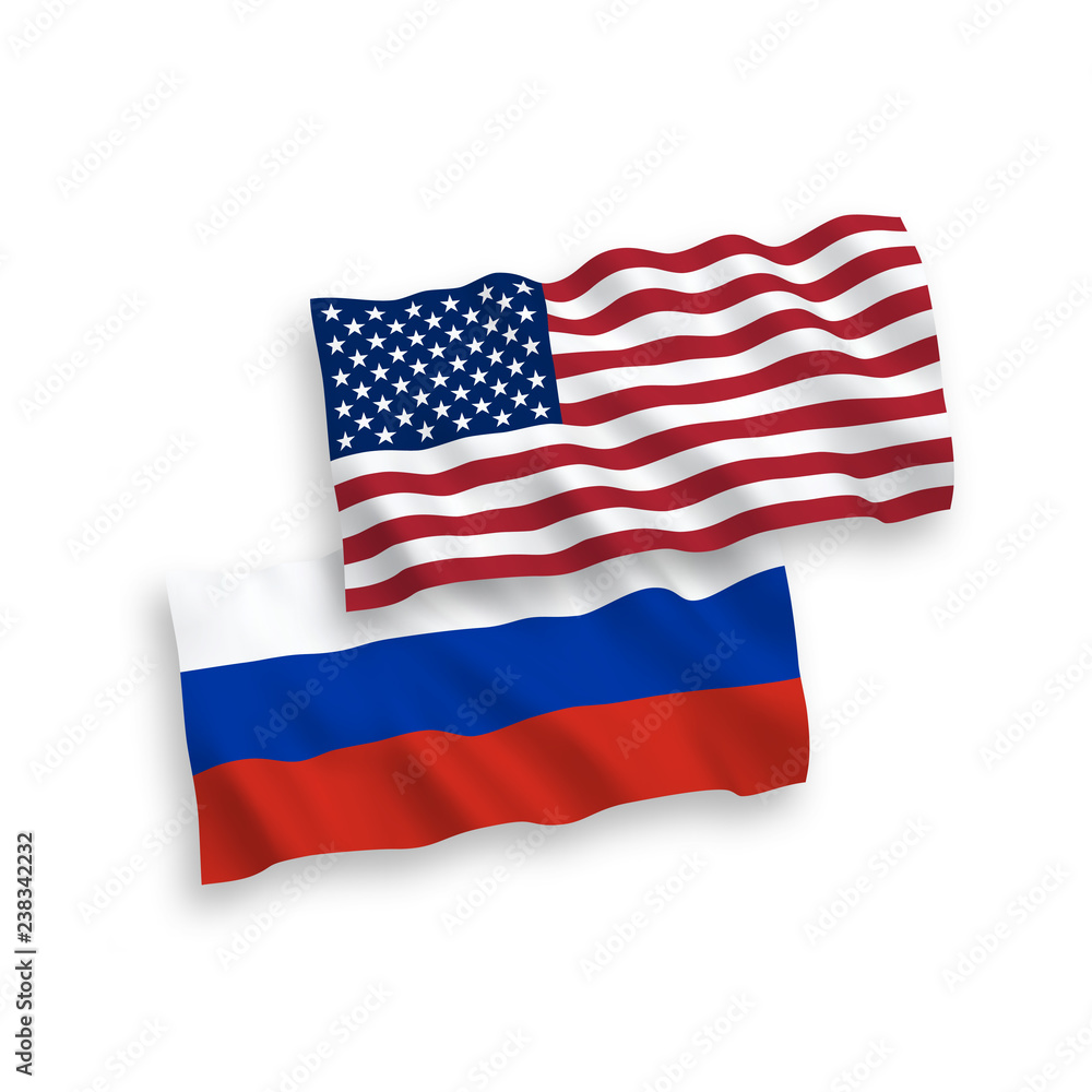 Russian and American flags Russian and American flags
