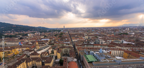 View of the city of Turin from the top of la Mole Antonelliana symbol of Turin Piedmont Torino Lovely city of Italy Italia