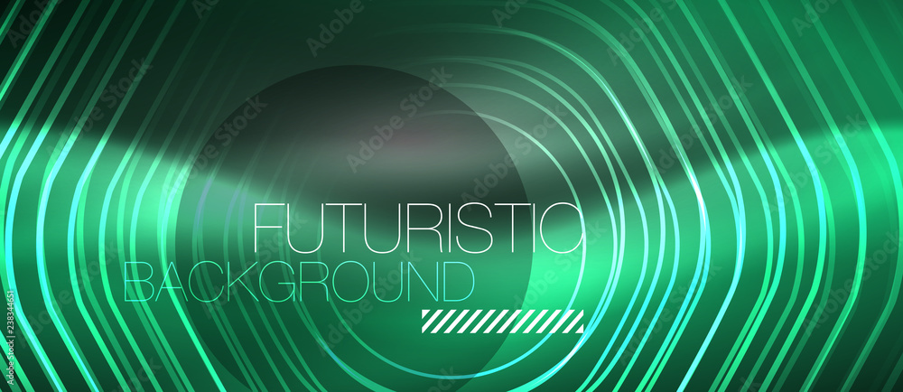 Black and glowing color lines neon design, magin techno template background Black and glowing color lines neon design, magin techno template background