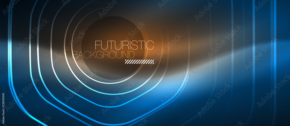 Neon glowing lines, magic energy space blue light concept, abstract background wallpaper design Neon glowing lines, magic energy space blue light concept, abstract background wallpaper design