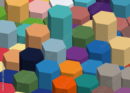 背景　立体　六角形