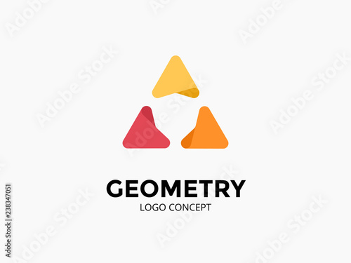 Triangle logo template. Modern vector abstract circle creative sign or symbol. Design geometric element