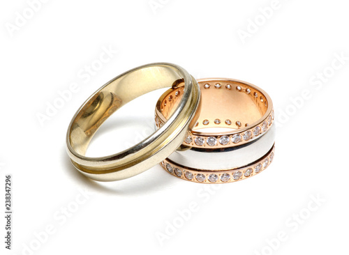 golden rings isolated on white