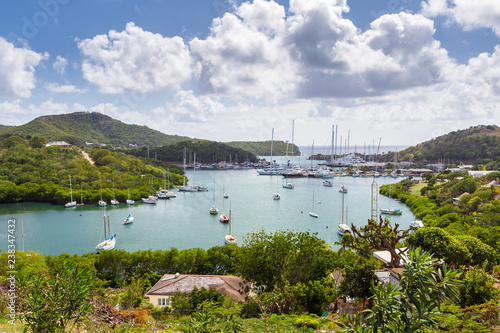 Falmouth harbour. View from Shirely Heights, Antigua, West Indies photo