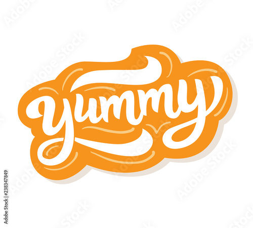 Yummy hand written word
