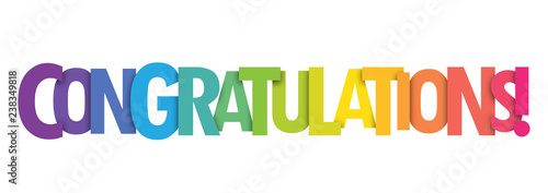 CONGRATULATIONS Bright and Colorful Vector Letters Banner