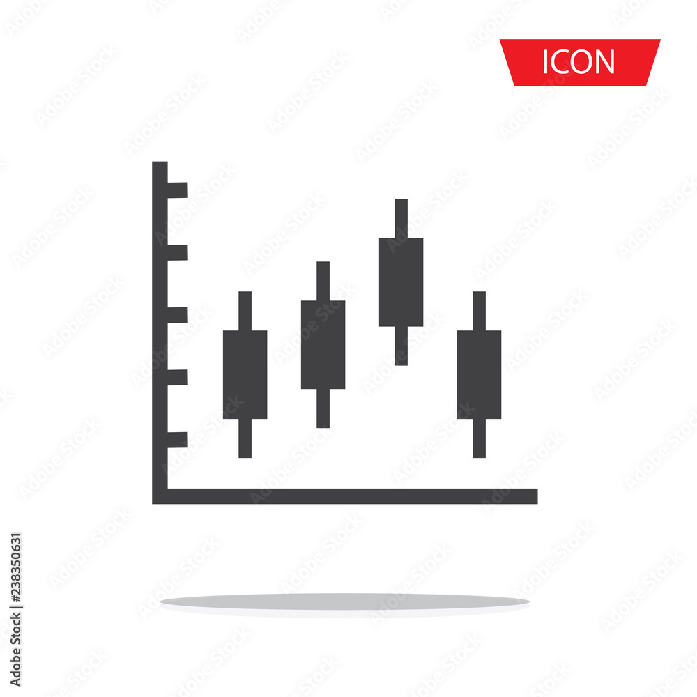 candlestick chart vector icon isolated on white background. candlestick chart vector icon isolated on white background.