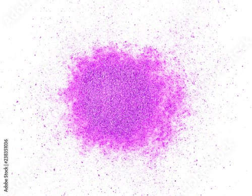 Top view of taro powder on white background