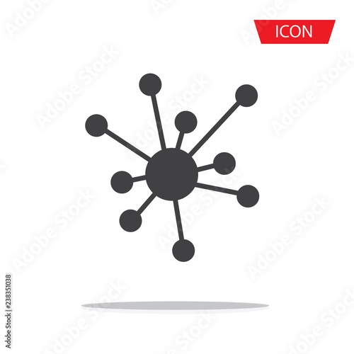 Hub network connection icon vector isolated on white background.