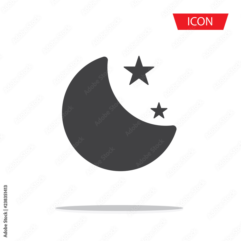 Moon vector icon isolated on white background. Moon vector icon isolated on white background.