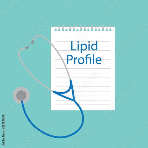 lipid profile written in a notebook- vector illustration
