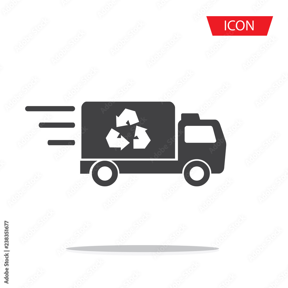 Recycle truck icon vector isolated on white background. Recycle truck icon vector isolated on white background.