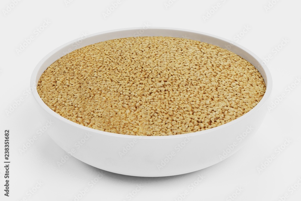 Realistic 3D Render of Couscous in Bowl Realistic 3D Render of Couscous in Bowl