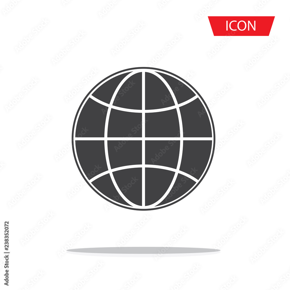 Globe icon design vector isolated on white background. Globe icon design vector isolated on white background.