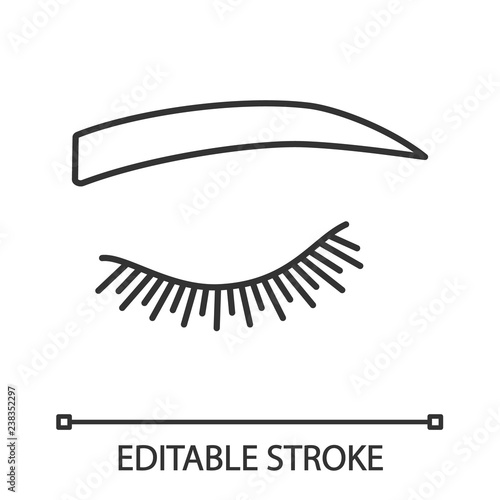 Straight eyebrow shape linear icon