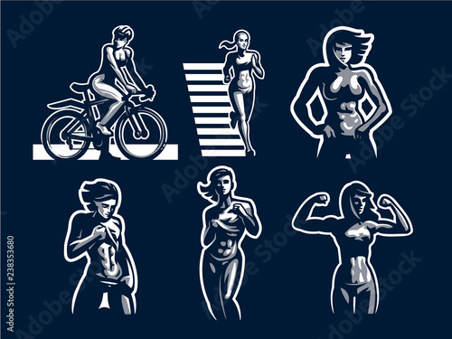 Woman fitness illustration.