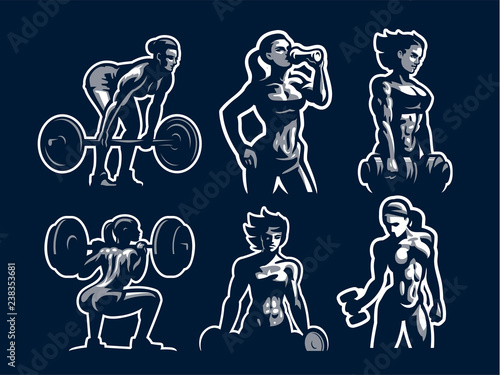 Woman fitness illustration.