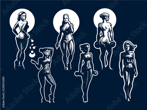 Woman fitness illustration.