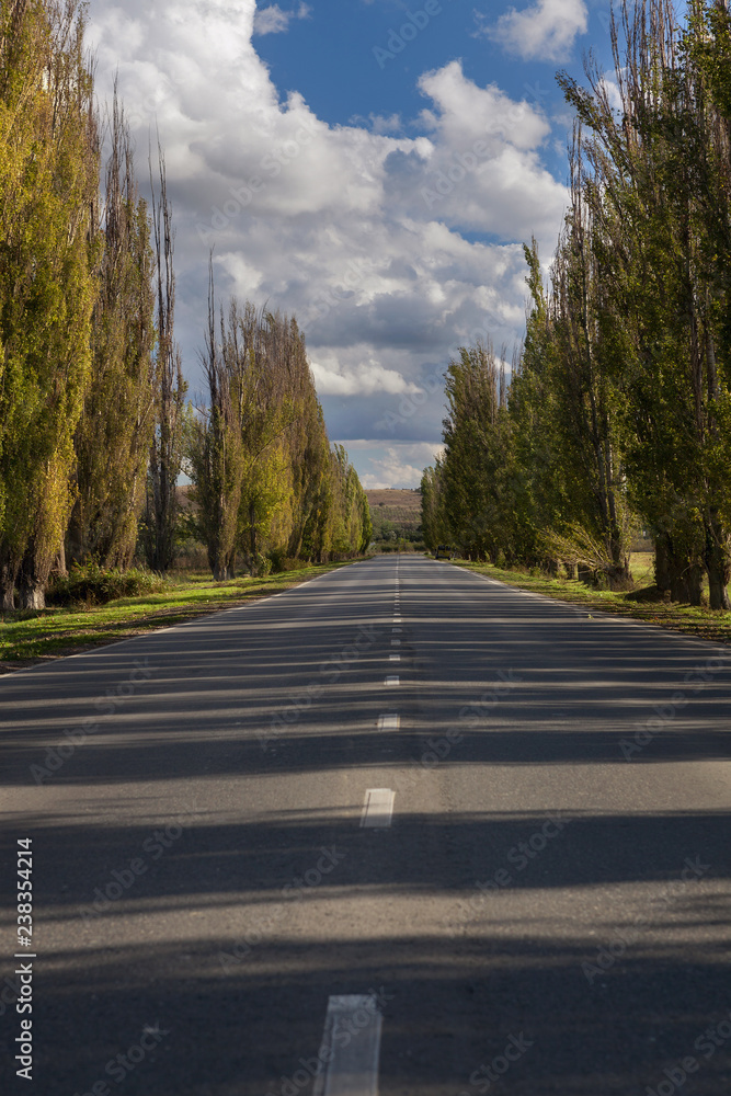 Fototapeta premium An autumn road in eastern Crimea