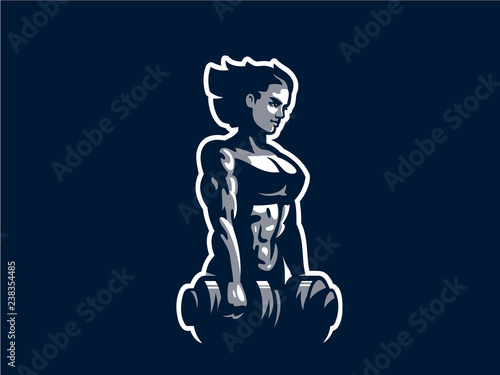 Woman fitness illustration.