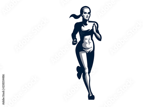 Woman fitness illustration. © Masterlevsha