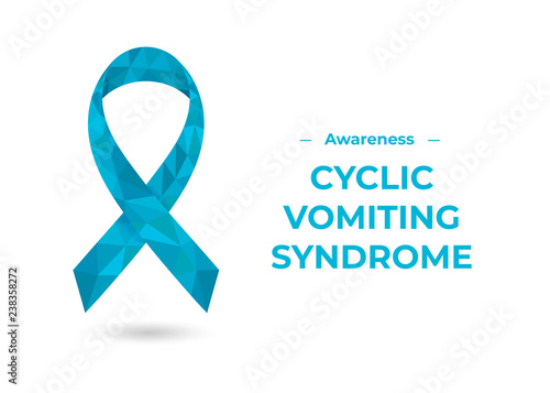 Blue Cyclic Vomiting Syndrome awareness ribbon. Colorful vector illustration for web and printing.